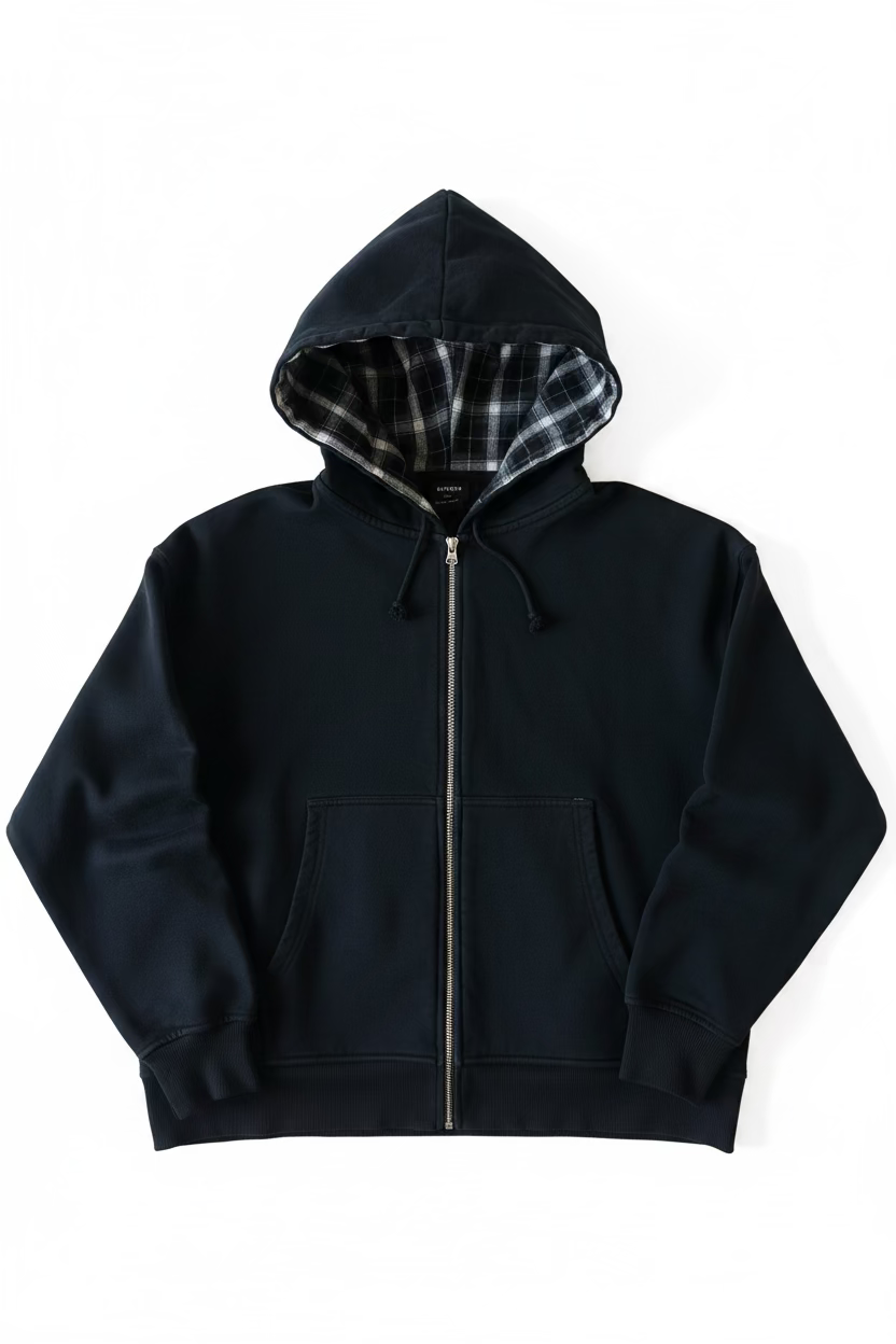 Plaid Hoodie Zip